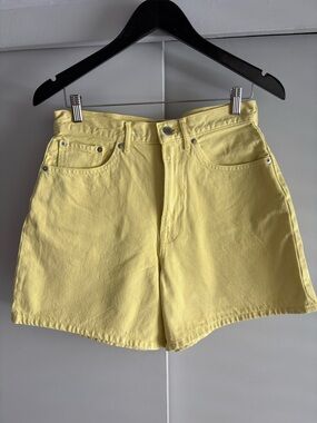 Everlane Canary Yellow A-Line Denim Shorts